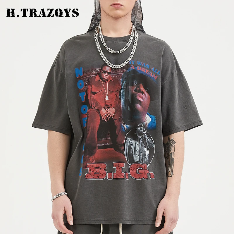 

Hip Hop Clothes Streetwear Wash Designer Custom Graphic Oversized Cotton Vintage Mens T-shirt, Customized color