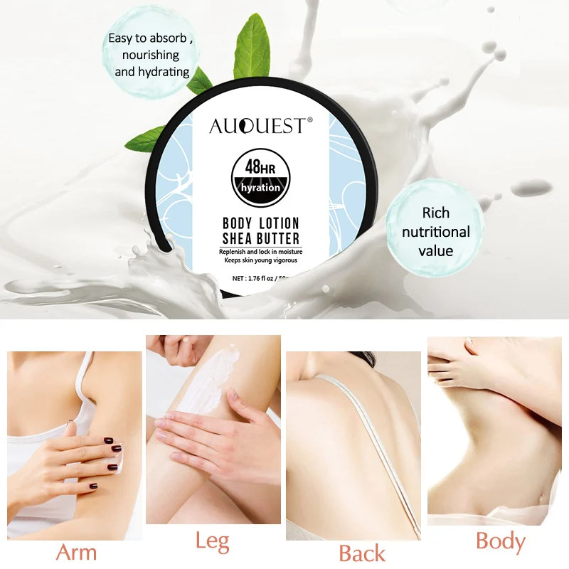

AuQuest Shea Butter Body Lotion Strong Bleaching Moisturizing Soften Organic Skin Body Lotion Brighten Skin Tone