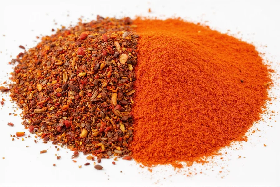 Spice rack with chili flakes and red pepper flakes jars