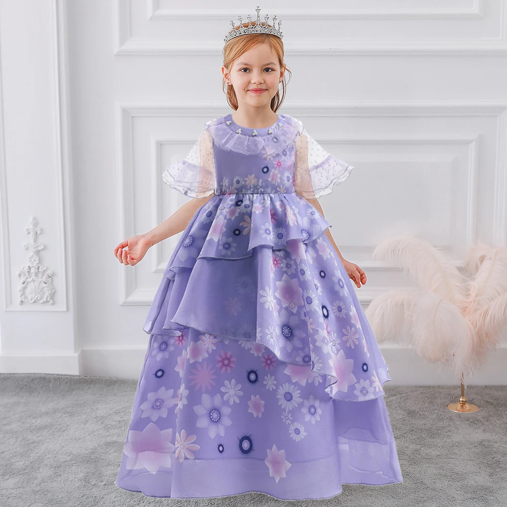 

MQATZ Purple Isabella Mirabel Encanto Cosplay Costume Dress Girls Princess Dress MFMW001