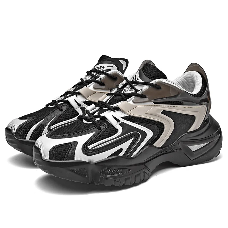 

Black Stylish Logo Wholesale Custom Running Fall Sneaker Man Sport Shoes, 3 colors