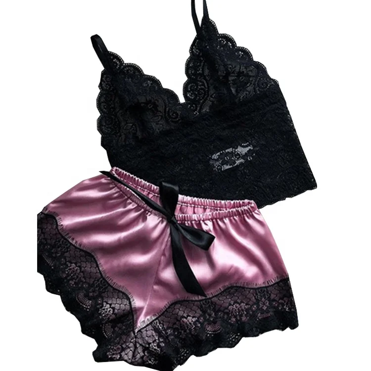 

9001 Wholesale Night Sleepwear Lingerie Transparent Sexy Temptation Lace Pajamas Set Women, 5 colors: red, purple, golden, light green, deep green