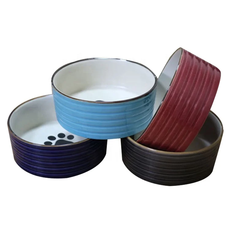 

promotion personalise lovely design dehua unodog cat 20x20 x 7cm ceramics cporcelain round pet bowls porcelain