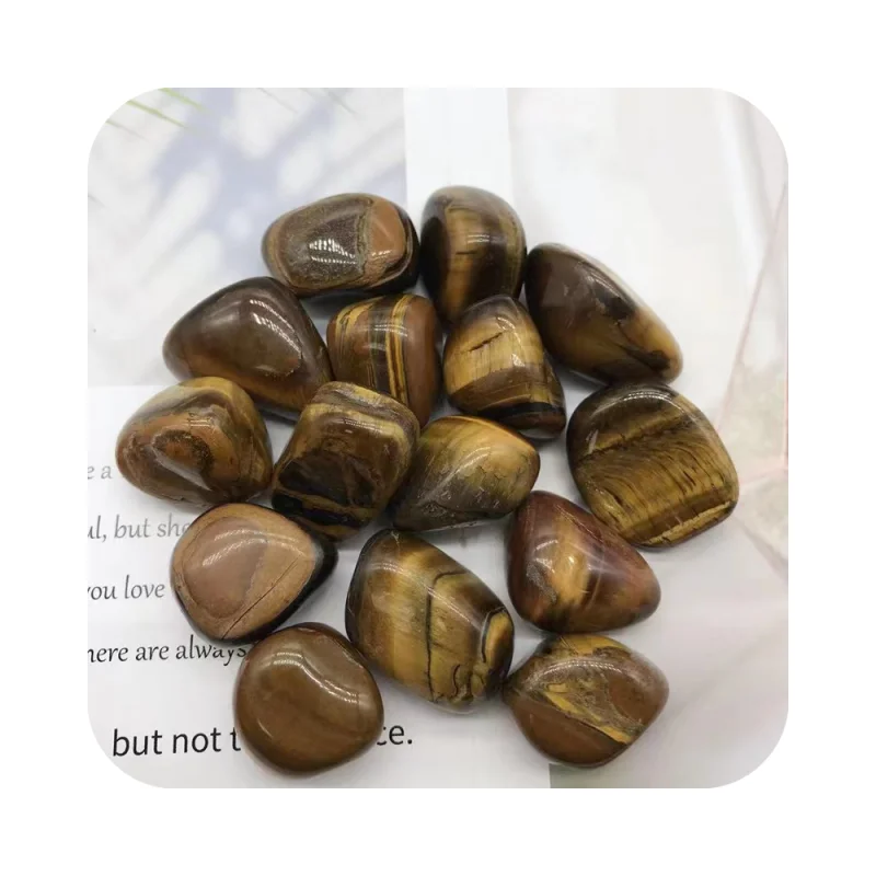 

Wholesale Reiki crystal yellow tiger eye tumbled stone natural healing tumbled stone folk crafts gift for fengshui