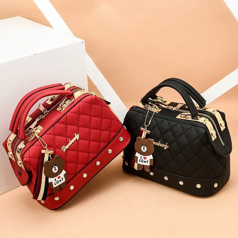 

2022 Europe Style Multi-color Small Fragrance Portable Boston Shoulder Bag Leather Purses And Handbags For Women