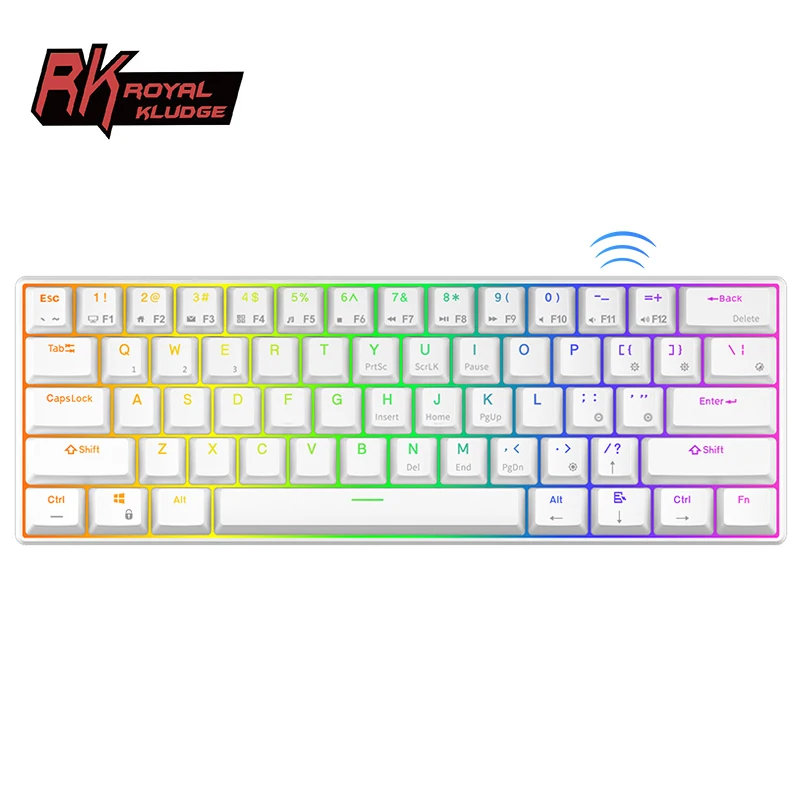 

Royal Kludge rk61 hotswappable wireless rgb 60 percent type writer 61 keys mechanical keyboard gaming hot swappable 60%