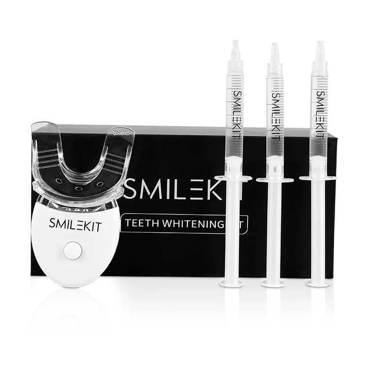 

smilekit professional Private Label 35% HP Gel Syringes LED Accelerator home teeth whitening led light dental kit for clinic, White color