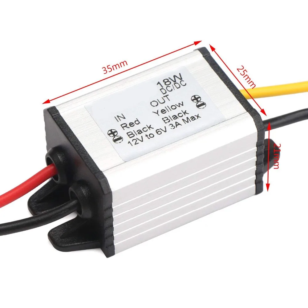 Waterproof 3a 18w Dc 12v To Dc 6v Car Power Converter Buck Voltage