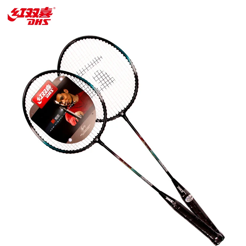 

Double Happiness DHS badminton racket against alloy badminton racket 1010