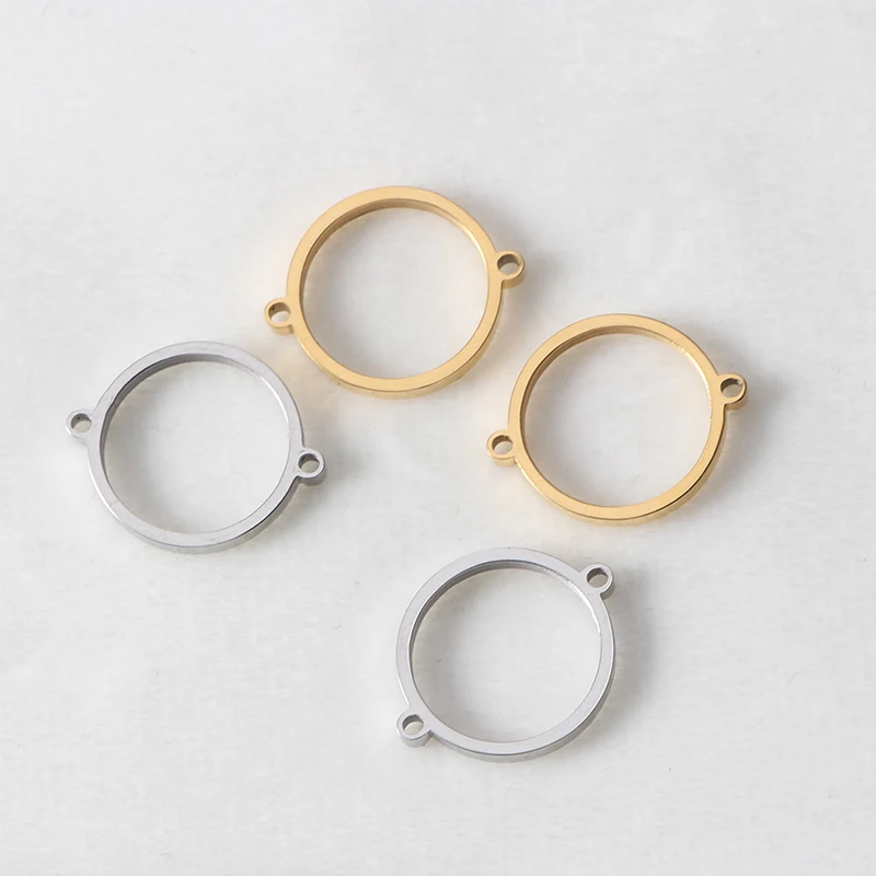 

Stock Available Round Circle Gold Charms Mirror Polished Stainless Steel Anklets DIY Earring Charm Pendant
