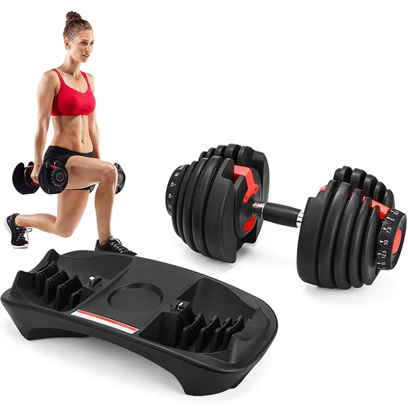 

SD-8067 High quality home gym fitness adjustable quick lock weights dumbbell set, Red