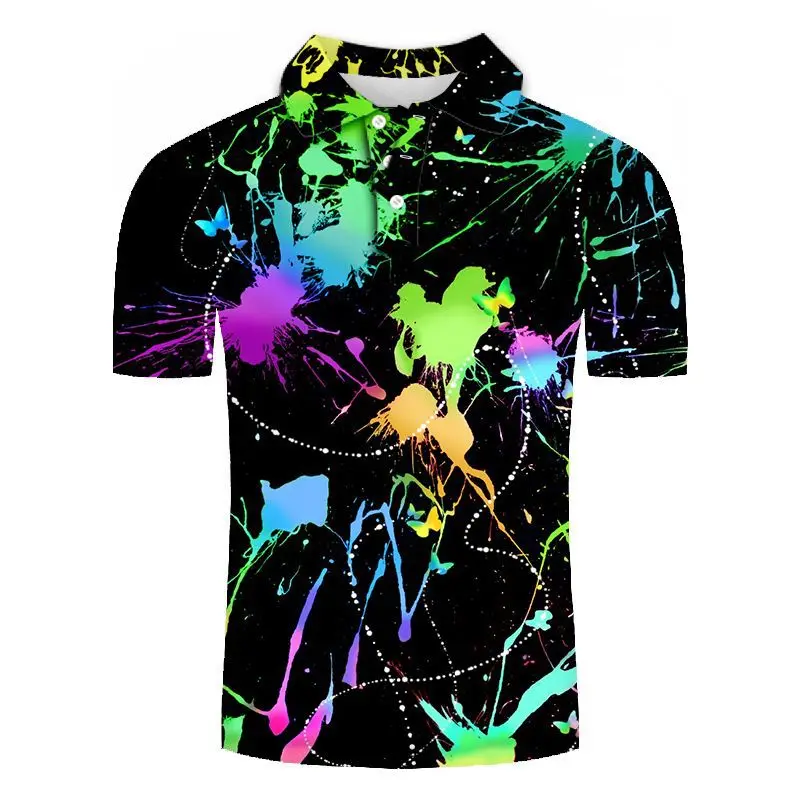 

Drop Ship Print On Demand Men's Fashion Short-sleeved T-shirt Sports Small Stand-up Collar T-shirt POLO Shirt