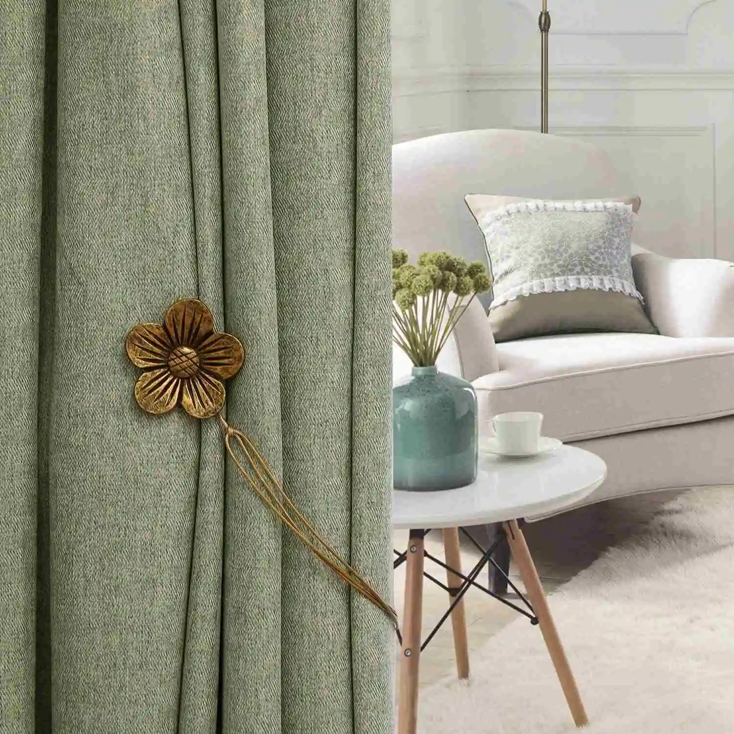 

Amazon Hot Selling Magnetic Curtain Tieback Resin Flower Curtain Holdback Window Curtain Decorative Buckle Holder, Customized