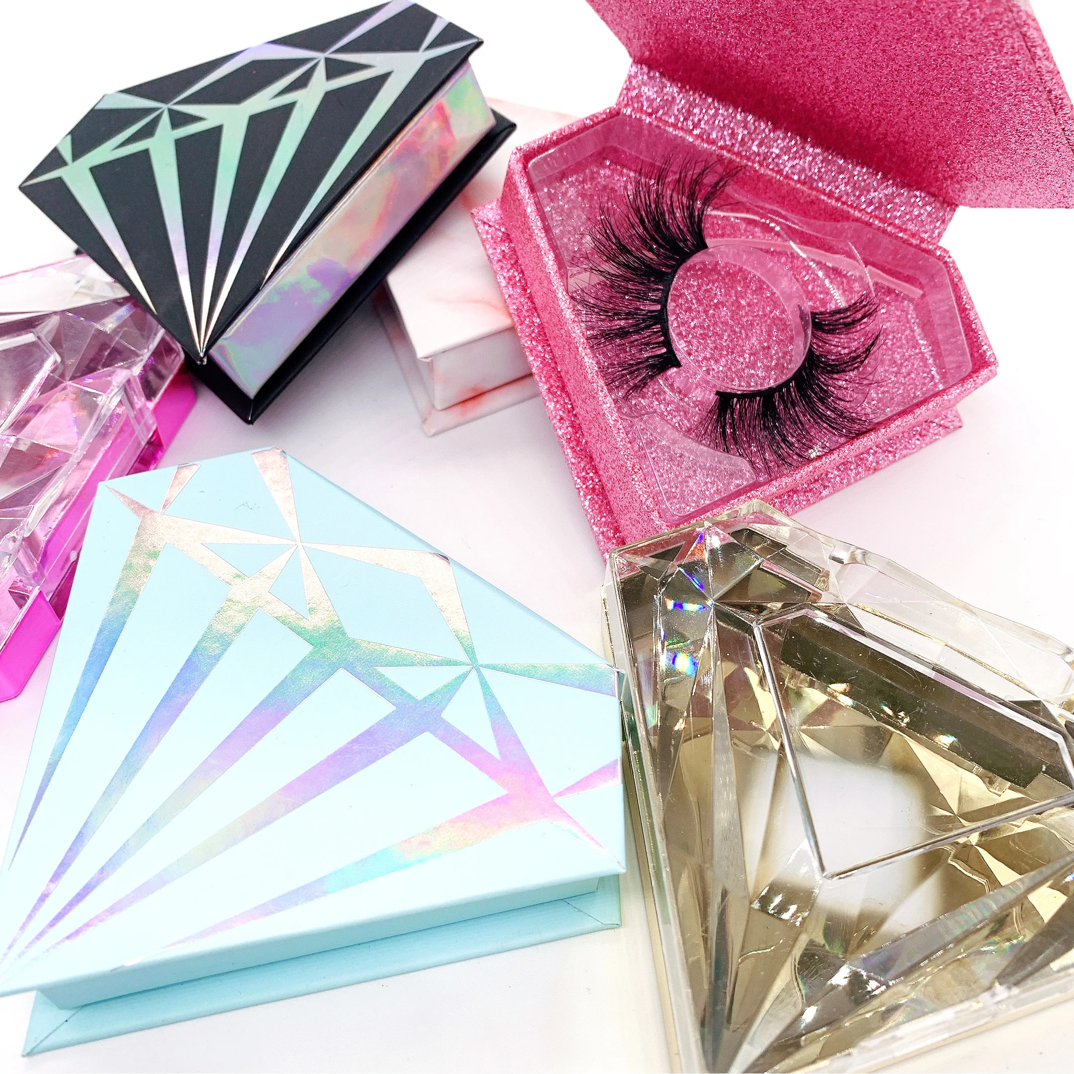 

Wholesale private label 3d mink 25mm false strip eyelashes, Black color