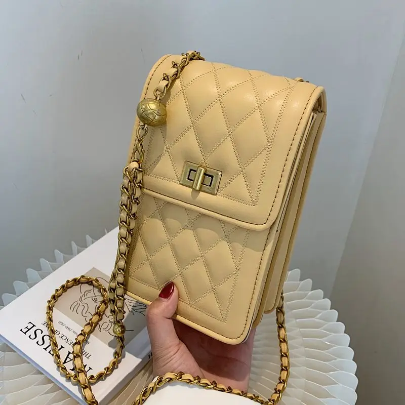 

European and American Lingge chain bag women's 2021 new fashion versatile small square bag Popular mobile messenger bag, Customized