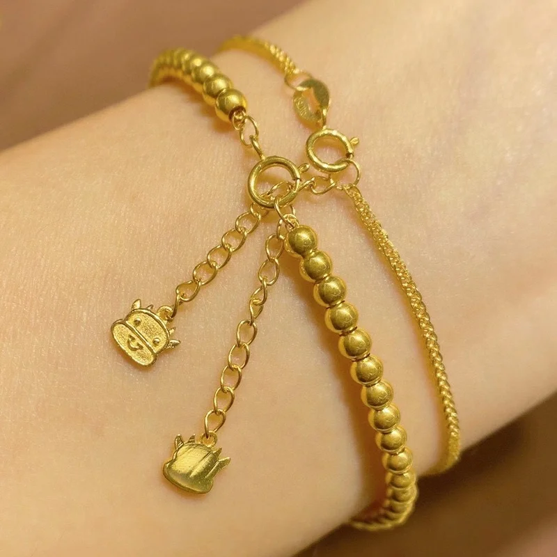 

Real 18K Solid Gold Italian Jewelry Bracelet For Women Cadenas Joyas De Oro Italiano