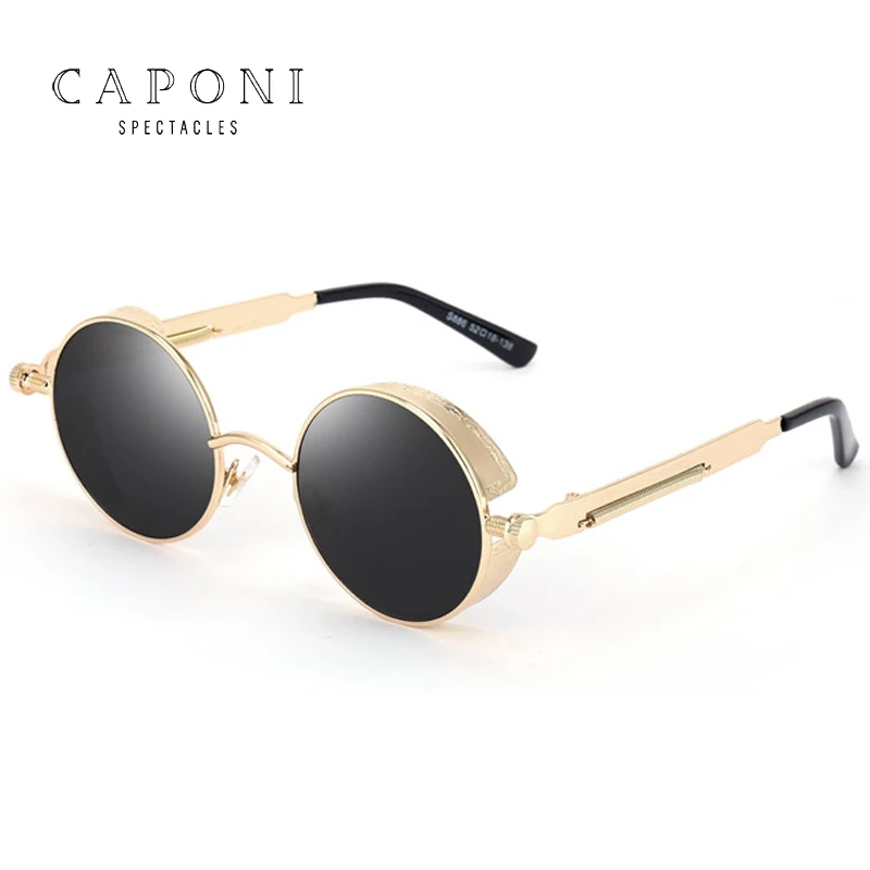 

CAPONI Fashion Retro Style Women Gold Frame Shade Sunglasses 2021 For Men