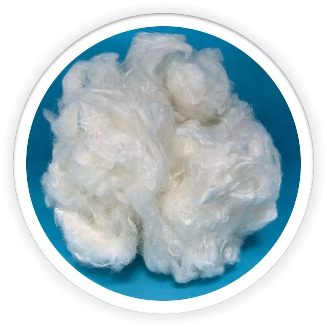 
1.5Dx38mm white raw bamboo staple fiber for spinning 