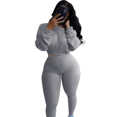 

Hot Style Autumn Rib Sports Casual Suit