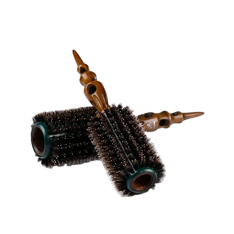 

wholesale cheap designer boar bristle hair brush radial wooden round hair brush, Natural/ can be oem