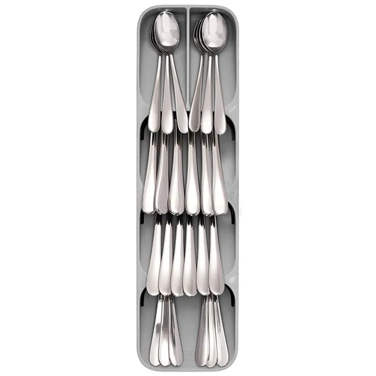 

Fantastic kitchen drawer cutlery silverware organizer tray, Gray,white