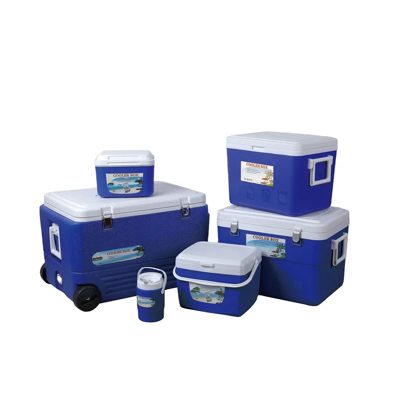 

High Capacity Plastic ice cool box and trolley cooler Box Set 1L+5L+13L+27L+45L+80L, Blue or custom