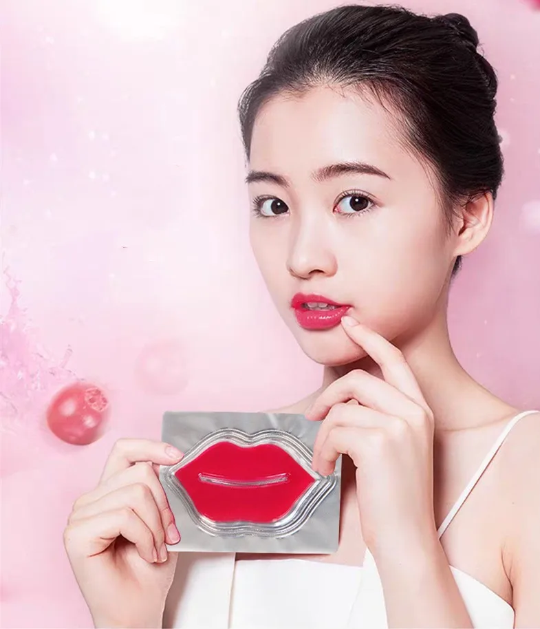 

x Natural Organic Lightening Lip care pink collagen sleeping sheet hydrogel lip mask