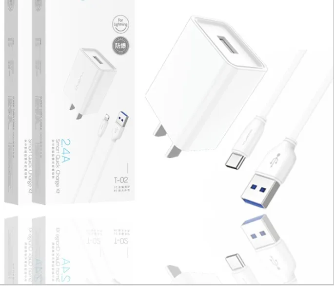 

White USB port 2.4A quick charge Mobile Phone Charger