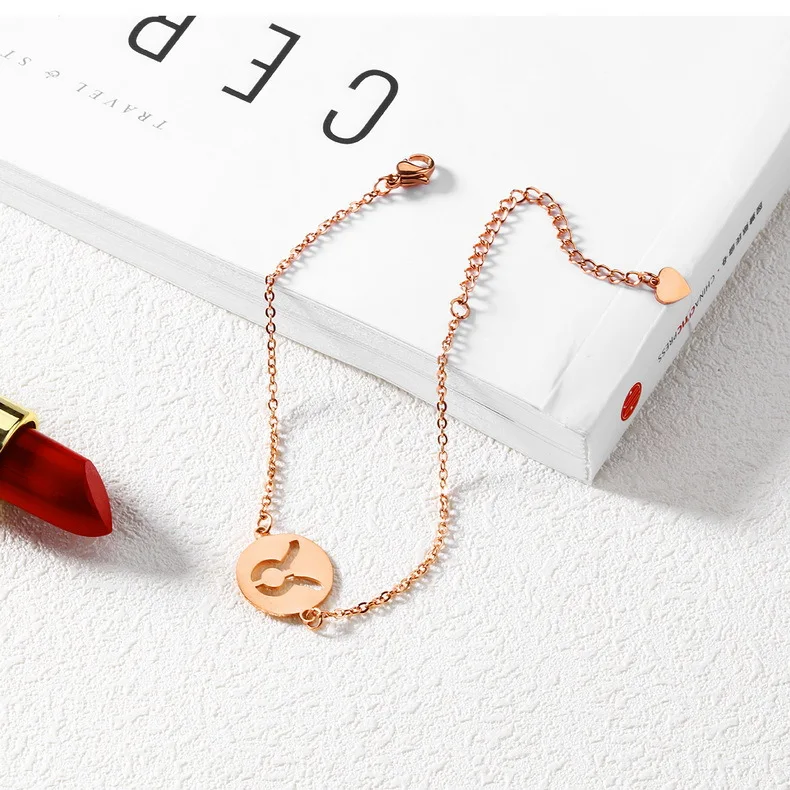 

FAHMI fahmi Women Body Jewelry 12 Zodiac Foot Chain Bracelet Titanium Steel Letter Anklets for Girls