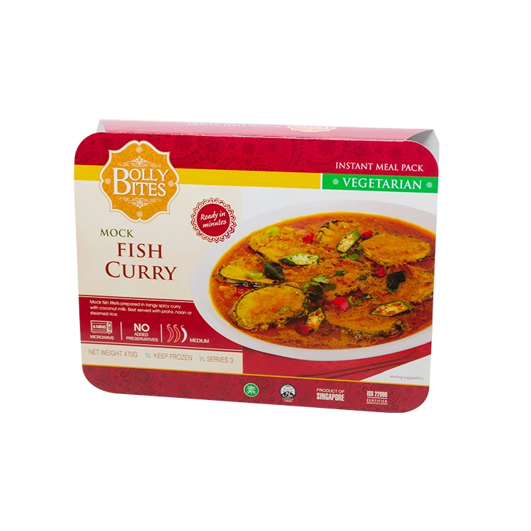 
Singapore Wholesale Frozen Instant Food Suit for Vegetarian Mock Fish Curry 