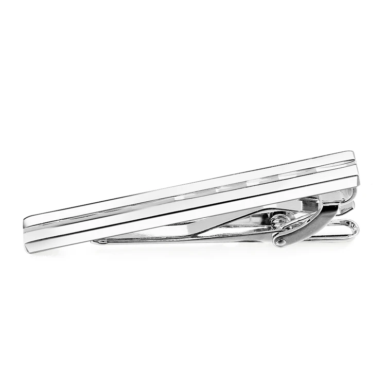 

High-end Silver Color Men Metal Necktie Tie Bar Wholesale Customized Stainless Steel Men's Accessories