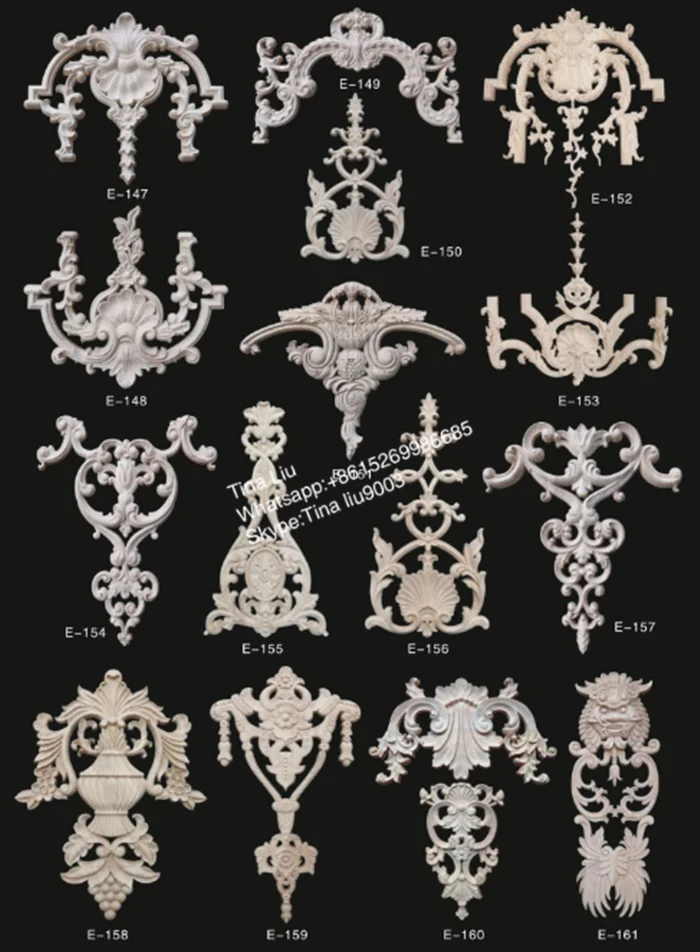 china supplier antique wood carving onlays