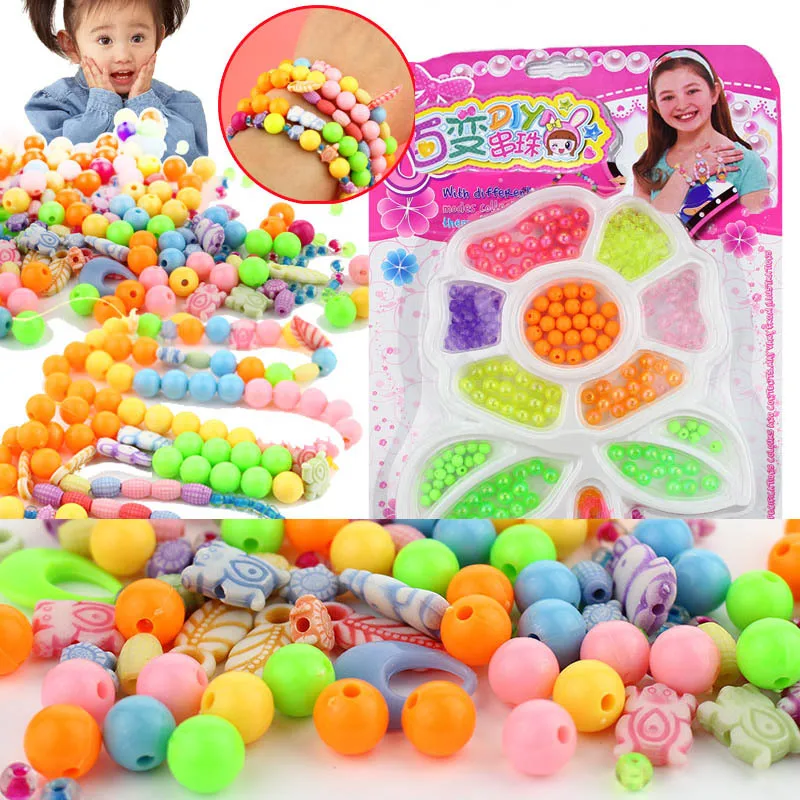 

Children Diy Bracelet Charms Hand Beaded Developmental Toys Kid Bracelets And Necklace Girls, Picture