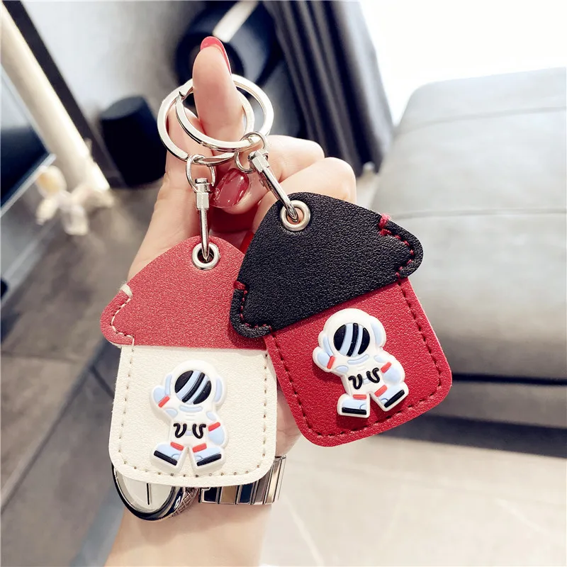 

Free Shipping for AirTags Case Funny Space Astronaut UFO Star Leather Skin Cover Sleeve Finder holder Location tracker