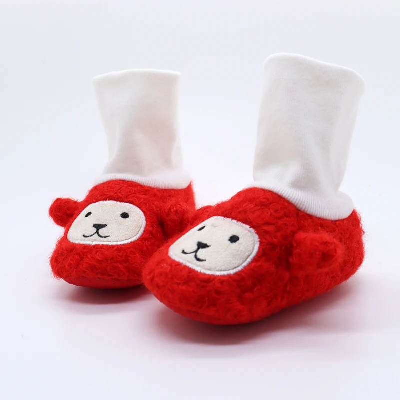 

New Arrival Fluffy Soft Touch Cute Animal Pattern Lamb Hair Infant Socks Shoes Baby Booties Winter Baby Boots