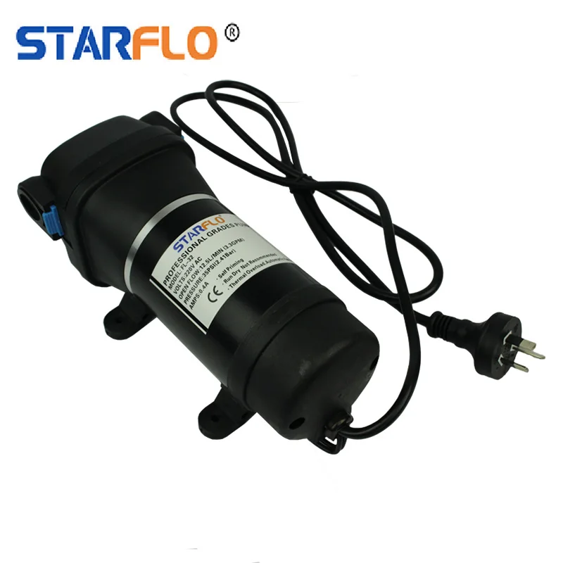 

STARFLO manufacture 35PSI 12.5LPM sea water electric diaphragm pumps prices mini rv self priming 220V AC marine pumps for yacht