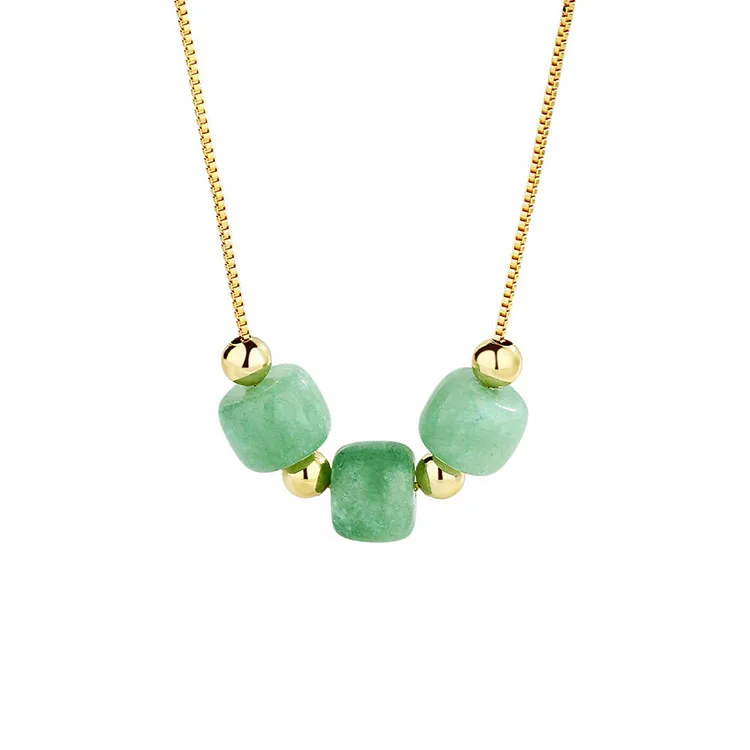 

G602 Hetian Jade Transfer Bead Necklace Choker Emerald Necklace