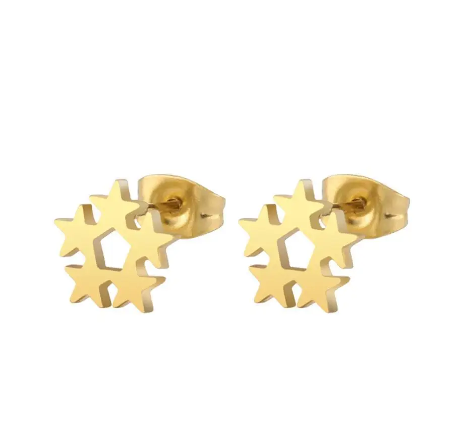 

Simple Metal Five Star-shaped Girl Stud Earrings Cute Tiny Star Stud Earrings