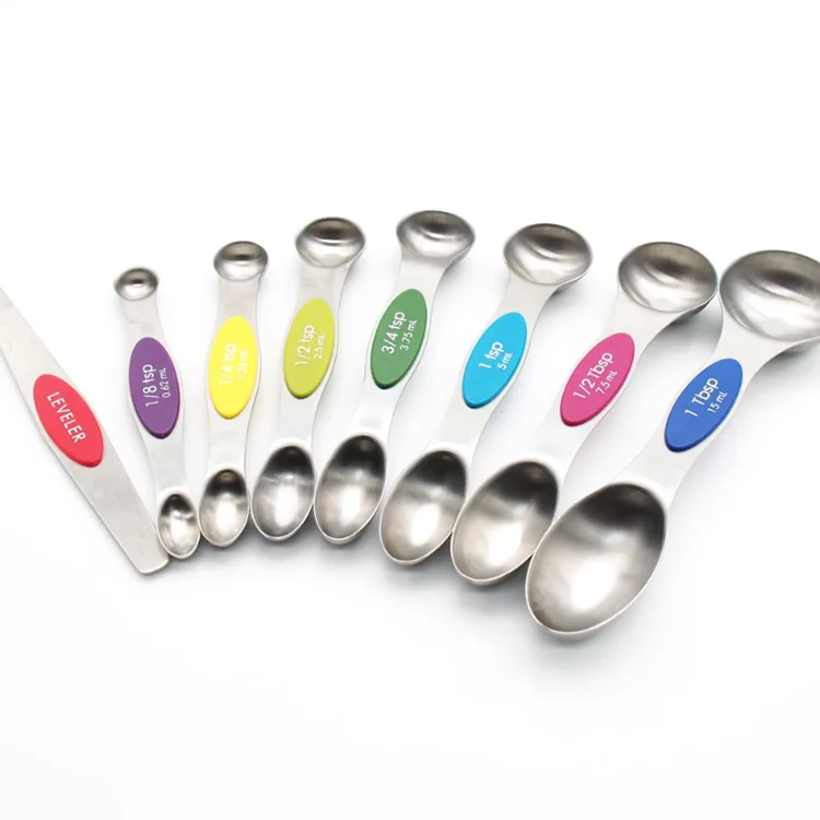 

Kitchen Stainless Steel Magnetic Measuring Spoon Set Cooking seasoning Tool Set Of 8, Picture