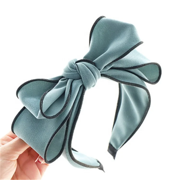 

Hemming Bow Solid Color Headband Fashion Simple Fabric Hair Band, Picture