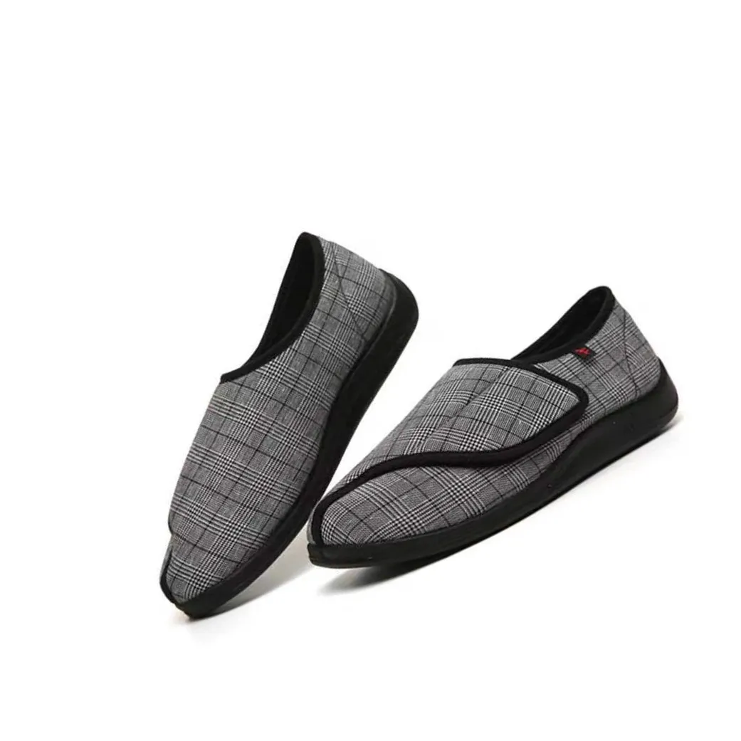 
Adjustable broadband shoes special design for comfortable diabetic medical orthopedic grey color shoes 
