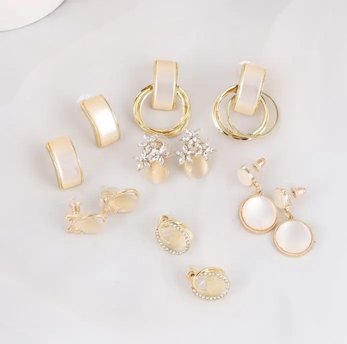 

S925 silver post cat eye earrings simple vintage 2021 new trendy earrings