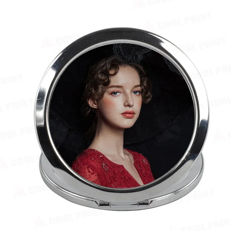 

Hot Sale Sublimation Metal Make Up Mirror Small Portable Compact Mirror