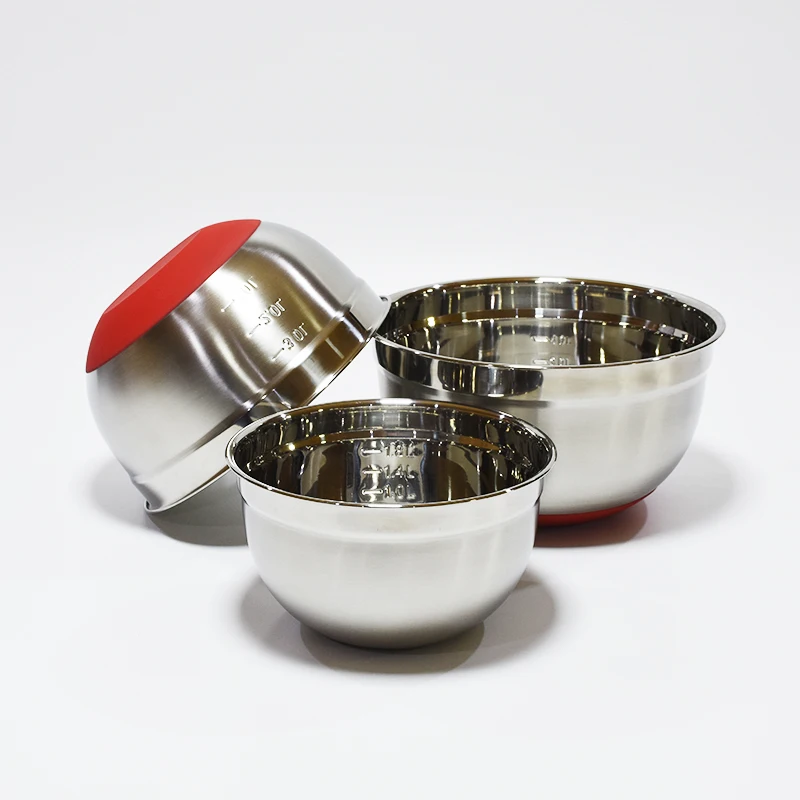 

With scale 304 stainless steel salad bowl Multiple specifications salad bowl form a salad bowl set, Customizable color