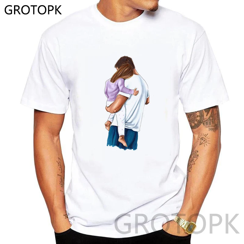 

Wholesale Super Dad and Daughter Warmth Prints T Shirt Men Summer Short Sleeve Father's Day Gifts Casual Cotton Harajuku Tshirt