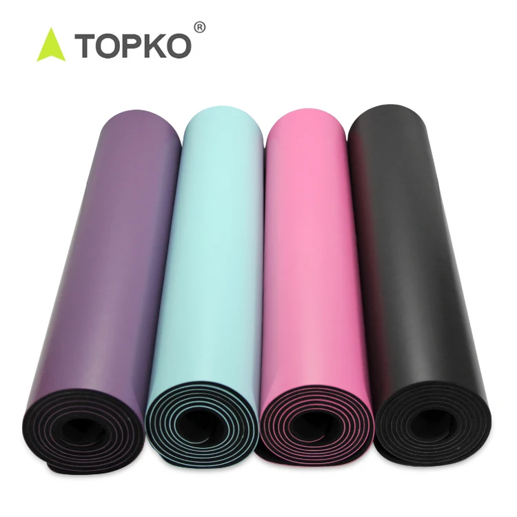 

TOPKO anti slip eco-friendly estera de yoga custom natural non slip mat de yoga rubber african light grey yoga mat with logo, Green, blue, purple and black or customize