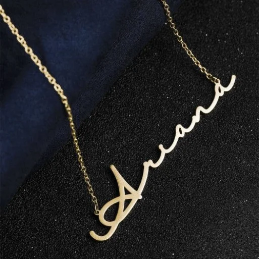 

925 Sterling Silver Any Language Name Necklace Vendor Jewelry 14K Gold Plated Name Necklaces Personalized