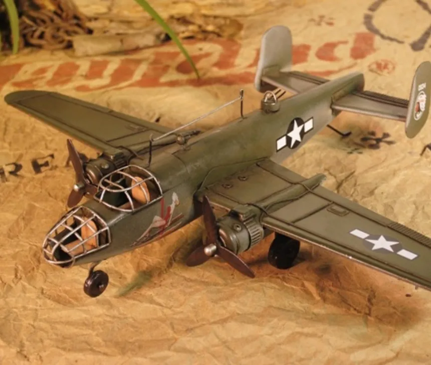 

Hot Selling Red Aircraft Metal Crafts Plane Antique Decorative Metal Model Airplane For Home Decoration, Silver