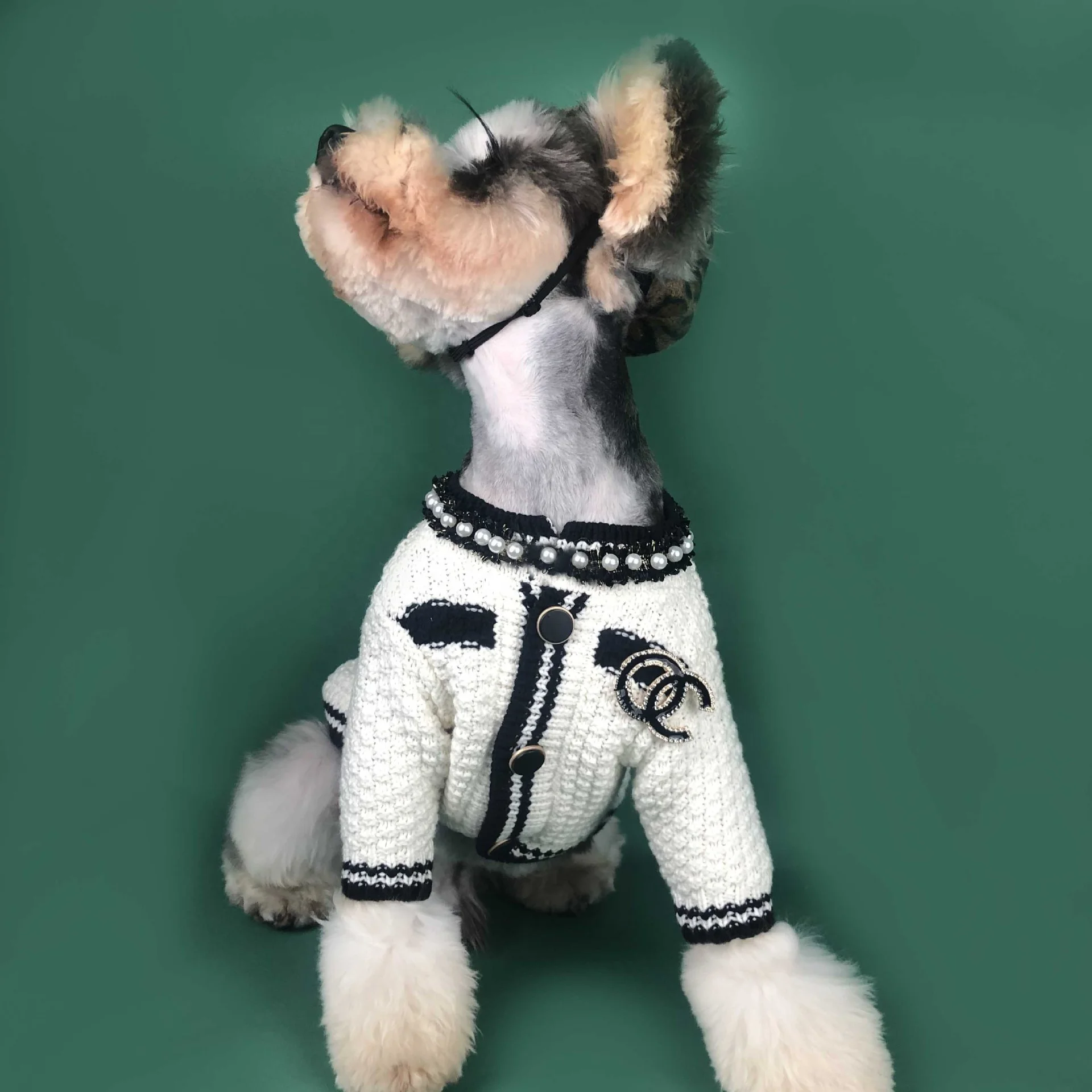 

Classic dog sweater modern pet shop wholesale dog dress luxury elegant high end knitted dog designer sweaters Cardigan