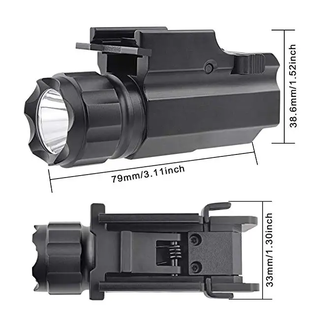 

TrustFire P10 Pistol Light Laser Tactical LED Flashlight with Picatinny Rail Mount and Tail Switch